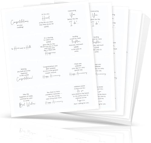 Watersay 240 Pcs Wedding Verses Stickers, 4 x 3.5 Inches, Peelable by Unknown
