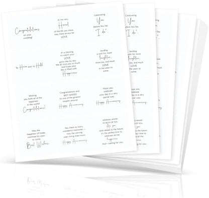 Watersay 240 Pcs Wedding Verses Stickers, 4 x 3.5 Inches, Peelable by Unknown