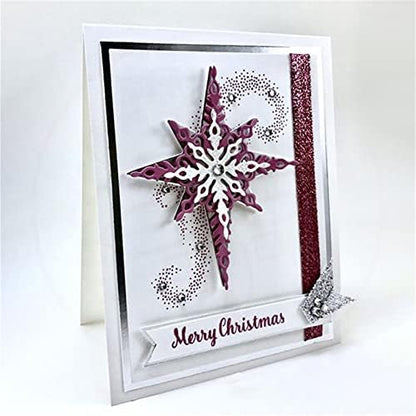 Scrapbooking Die-Cuts, Christmas Metal Cutting Dies for Card Making, Paper Craft Punch Template, Background Embossing Stencils, DIY Album Décor (Christmas Snowflakes-12.4x8.3cm) - Image 2