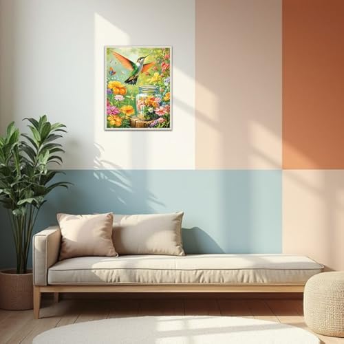 Banket Paint by Numbers Kit for Adults Beginner Hummingbird DIY Painting Kits for Adults Flowers Easy Adult Paint by Number Kits on Canvas Color by Numbers for Gifts Home Wall Decor 16x20 Inch - Image 5