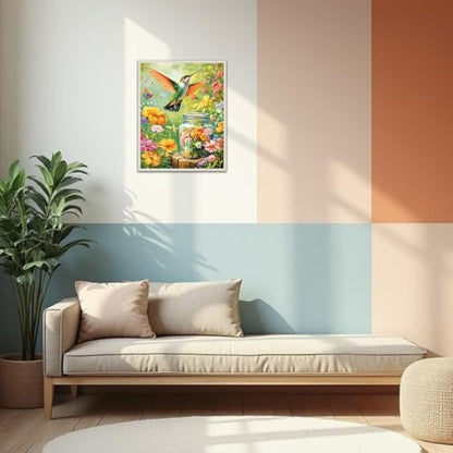 Banket Paint by Numbers Kit for Adults Beginner Hummingbird DIY Painting Kits for Adults Flowers Easy Adult Paint by Number Kits on Canvas Color by Numbers for Gifts Home Wall Decor 16x20 Inch - Image 5