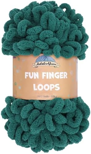 JubileeYarn Fun Finger Loops Yarn - Jade - 1 Skein by BambooMN