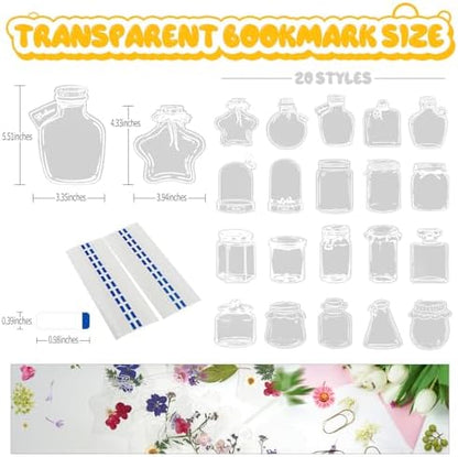 40Pcs DIY Dried Flower Bookmark Kit, Transparent Bookmarks Set - Image 3