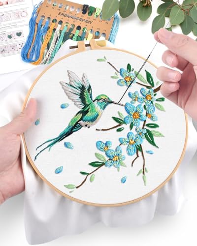 ERKOON Embroidery Kit for Beginners Adult, Hummingbird Embroidery Set - Image 5