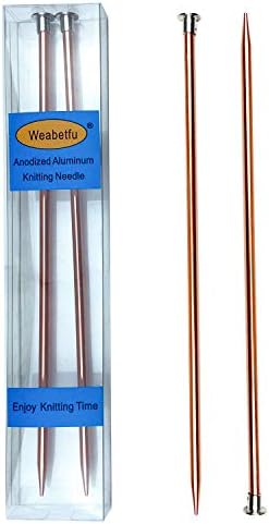 Weabetfu Aluminum Metal Knitting Needle,Colored Straight Single Pointed,10-inch Length for Handmade DIY Knitting,Size US 7(4.5mm) by Weabetfu