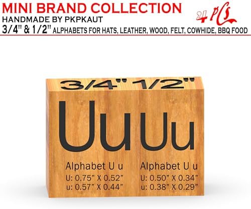 4Pcs Letters Branding Iron for Wood, Leather Branding Stamp (U u) - Image 2