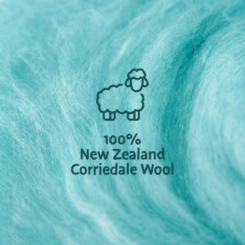 Woolbuddy Corriedale Wool Roving Kit for Needle Felting (Blue) 20g Each - Image 2