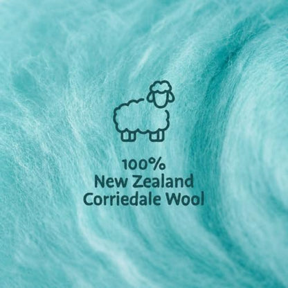 Woolbuddy Corriedale Wool Roving Kit for Needle Felting (Blue) 20g Each - Image 2