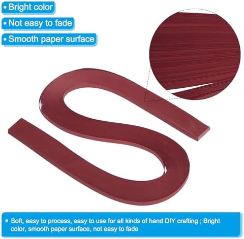 PATIKIL 120pcs Quilling Strips Paper 3/16"(5.2mm) 21"(54cm) Origami Paper Quilling Strip for Art DIY Hand Craft Christmas, Wine Red - Image 3