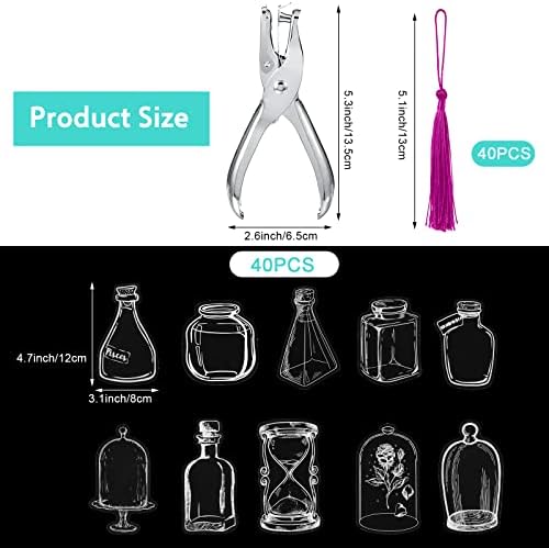 Tallew 81 Pcs DIY Dried Flower Bookmark Making Kit Include 40 Clear Transparent Bookmarks, 40 Colorful Tassels and Puncher, Handmade Craft Supplies for Women Girls Readers(Dreamy Style) - Image 2