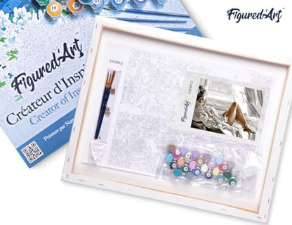Figured'Art Paint by Numbers for Adults with Frame Rest Facing The Sea 16"x20" - Craft Art Painting DIY Kit Canvas Already Stretched on a Wooden Frame - Image 5