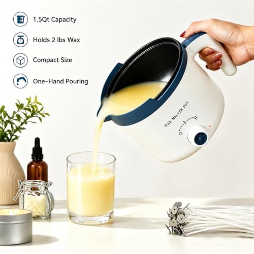 KQU Electric Wax Melting Pot with Non-Touch Thermometer(Without Battery) - Image 3