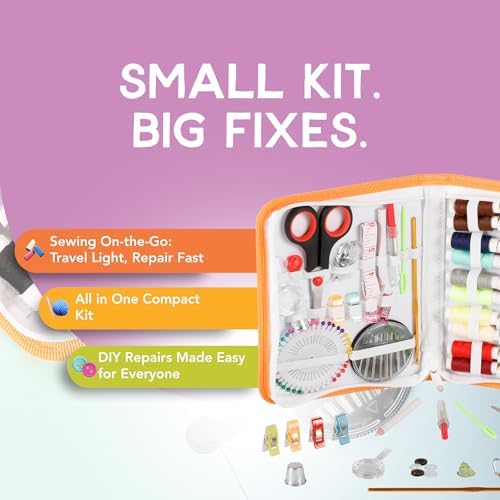 Incraftables Sewing Kit – 75+ Piece Travel & Crafting Set with Scissors, Colored Threads, Measuring Tape, Needles & More in a Zippered Nylon Case - Image 5