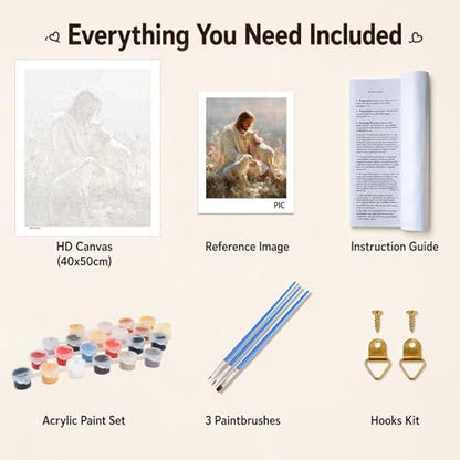 AUKELHJ Paint by Numbers Kit for Adults Beginner, Jesus, 16X20 Inch - Image 6