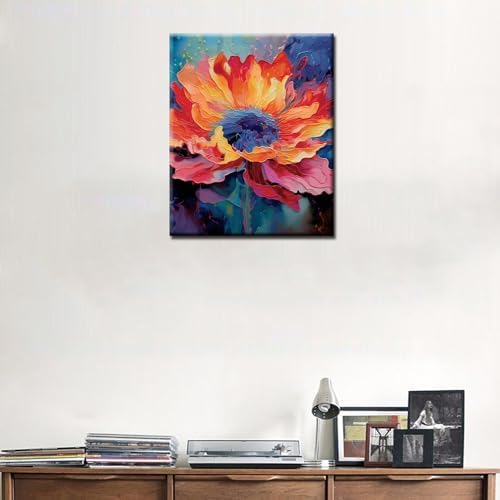 Sacred Peony Flower Paint by Number for Adult, Graffiti Painting by Number Kits On Canvas，DIY Oil Painting Acrylic Paints Painting,Living Room Decoration(Without Frame) - Image 2