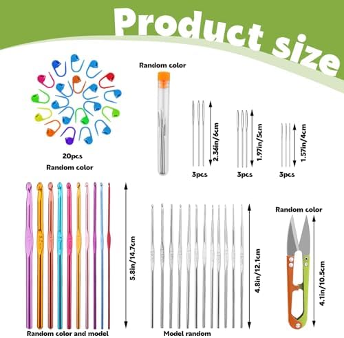 IMZAY 54 Pcs Crochet Hooks Set 0.6–6.5mm Ergonomic Crochet Needles Set - Image 2