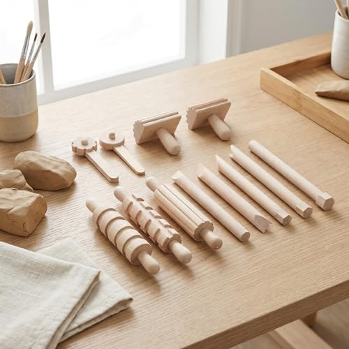 Toddmomy Wooden Clay Tool Set for Kids Toddlers, Clay Molding Tools for Pottery, Ceramics and Modeling Dough, Beginner-Friendly Art and Crafts Activities - Image 4