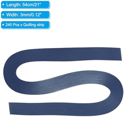 PATIKIL 240pcs Quilling Strips Paper 1/8"(3mm) 21"(54cm) Origami Paper Quilling Strip for Art DIY Hand Craft Christmas, Dark Blue - Image 2