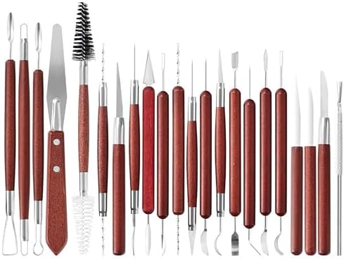 LINPHCEY 22-Piece Clay Sculpting Tools Set Perfect for Polymer Air Dry Modeling Clay Beginners & Professionals Ideal for DIY Pottery & Ceramics Tools for Clay Sculpey Sculpting & Crafting by LINPHCEY