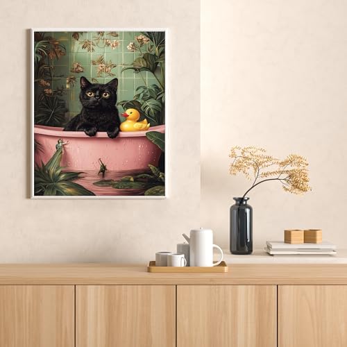 Ycydilirab Black Cat Paint by Numbers Kit for Adults - Black Cat Paint by Number for Adults,Canvas Paint by Numbers for Wall Art Decor 16×20 Inch - Image 2