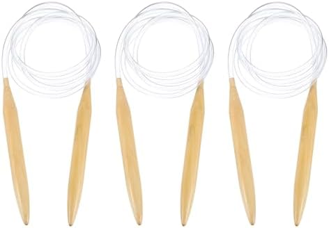 HARFINGTON 3Pcs US Size 19 (15 mm) Circular Knitting Needles, 60 Inch / 152 cm Round Wooden Needle for Handmade Projects DIY Knitting Blankets Socks Hats Sweaters by HARFINGTON