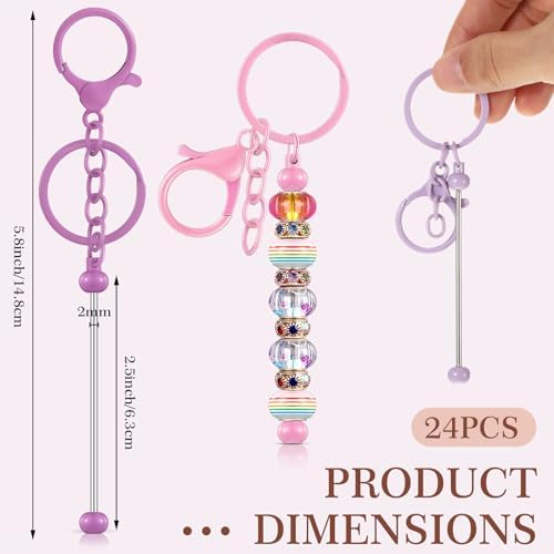 Tondiamo 24 Pcs Beadable Keychain Bar - Image 3