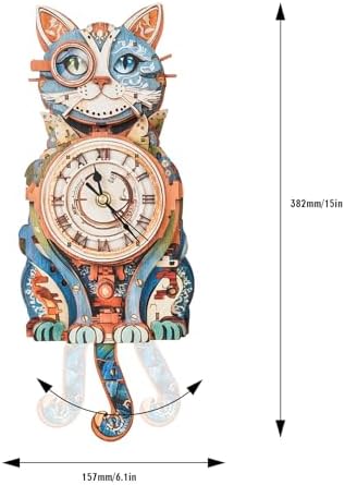 KAAYEE 3D Puzzles for Adults Cat Clock DIY Wooden Puzzle Craft - Image 6