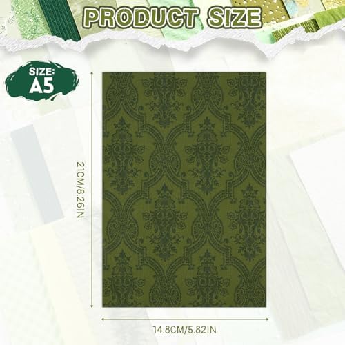 50 Sheets Green Scrapbook Paper, Textured Scrapbook Papers & Mesh Fabric - Image 2