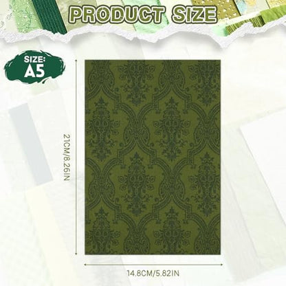 50 Sheets Green Scrapbook Paper, Textured Scrapbook Papers & Mesh Fabric - Image 2