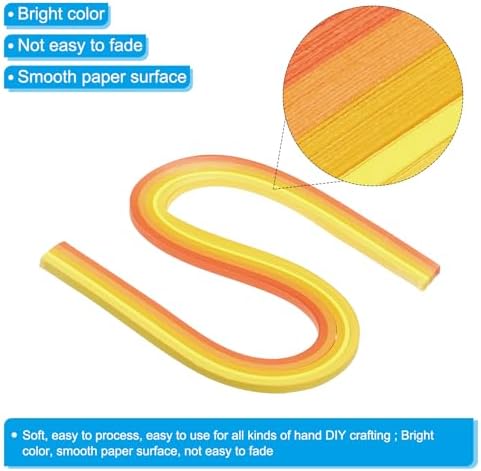 PATIKIL 120pcs Quilling Strips Paper 1/8"(3mm) 21" Origami Paper Quilling Strip for Art DIY Hand Craft Christmas, Gradient Yellow - Image 3