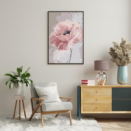 Framed Paint by Numbers Kit for Adults Beginner & Kids, Vintage Flowers Easy Paint by Numbers without Easel, DIY Acrylic Adult Painting by Number Kits on Canvas Framed for Gift Home Decor 8 x 12 Inch - Image 3