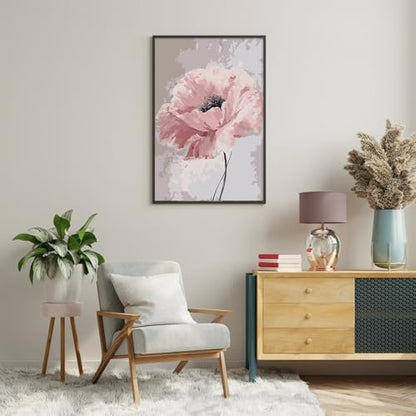 Framed Paint by Numbers Kit for Adults Beginner & Kids, Vintage Flowers Easy Paint by Numbers without Easel, DIY Acrylic Adult Painting by Number Kits on Canvas Framed for Gift Home Decor 8 x 12 Inch - Image 3