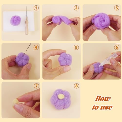 Catopia Needle Felting Kit,Wool Roving 20 Colors Set,Tools for Felted Animal Needle Felting Supplies,Needle Wool Felting Tools Kit - Image 6