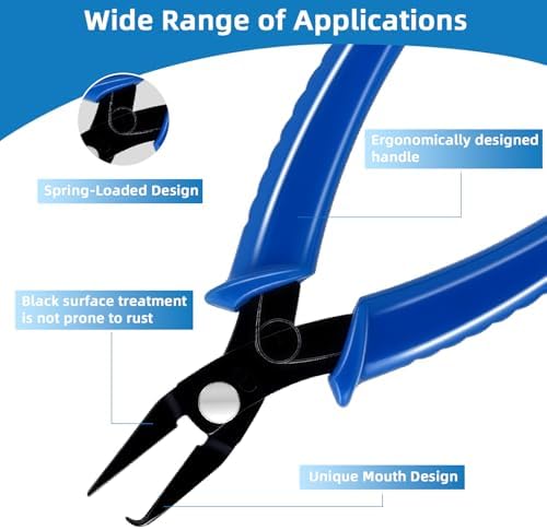 URSKYTOUS Split Ring Pliers Jewelry Making Tools Jump Ring Opener Tool Keychain Pliers for Opening Split Rings Jump Rings Jewelry Plier for Bracelet Fishing Beading DIY Craft Jewelry Making Supplies - Image 6