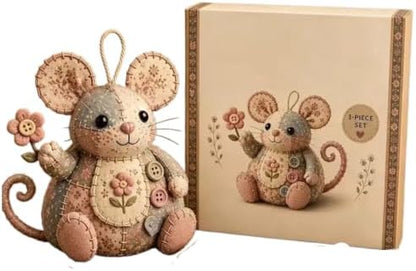 Sewing Kit for Beginners Patchwork Mouse, DIY Stuffed Animal Craft Kit with Pre-Cut Fabric, Make Your Own 3D Plush Mouse Ornament, Easy Adult Sewing Project Handmade Gift(Set B) by Unknown