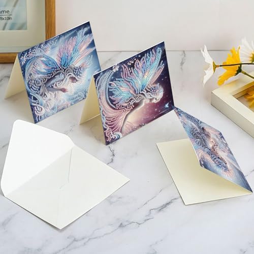 6-Pack Butterfly Fairy Diamond Painting Greeting Card Kits, Special Shaped Diamonds Painting, DIY Handcraft for Relatives and Friends with Wishes,Unique Design Crafting for Birthday or Holiday Cards - Image 7