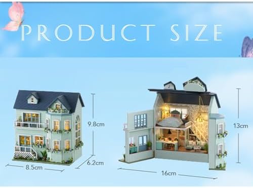 MAGQOO DIY Miniature Dollhouse Kit with Furniture 1:100 Scale Creative Room Mini Wooden Doll House Accessories DIY Miniature House Kit (Warm House) - Image 3