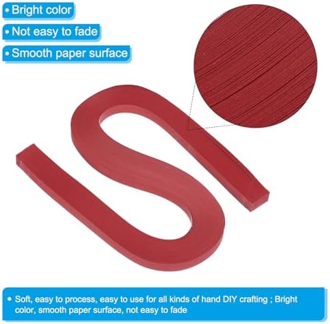 PATIKIL 120pcs Quilling Paper Strips Paper Flowers Quilling Kits 3/8"(10mm) Origami Paper for Adults Beginner Art Craft, 21"(54cm) Bright Red - Image 3