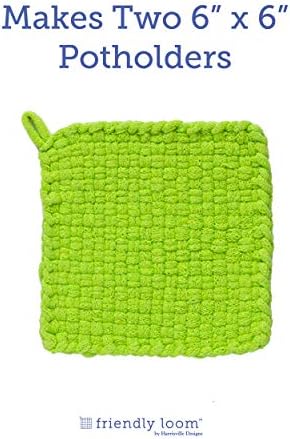 Harrisville Designs Friendly Loom Lime Color Potholder Cotton Loops 7" Traditional Size Loops Make 2 Potholders, Weaving Yarn Crafts Activities for Kids and Adults - Image 5
