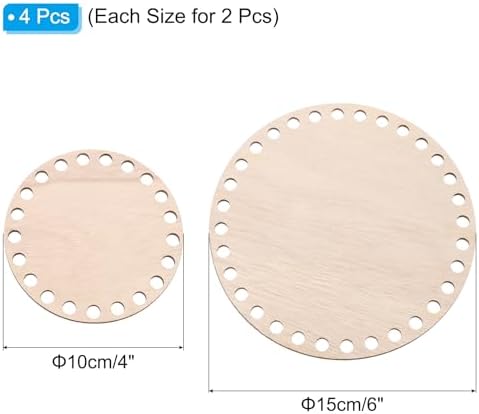 PATIKIL 4"/6" Diameter Crochet Basket Bottom Brown 4Pcs - Image 2