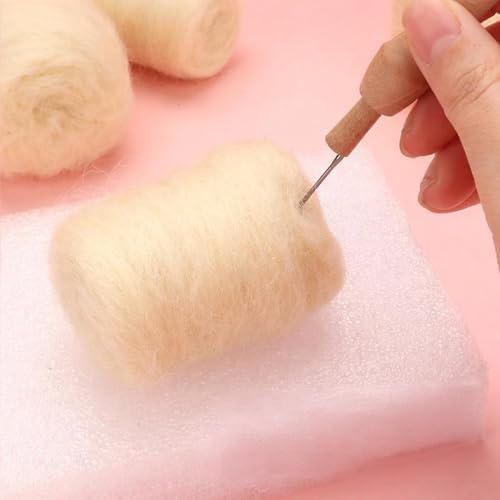 Catopia Wool Roving Yarn, 100G/3.53OZ Soft Felting Wool Pure Chunky Roving Yarn Bulk for Needle Felting Knitting Blanket Spinning Weaving DIY Craft,Fill Wool - Image 2