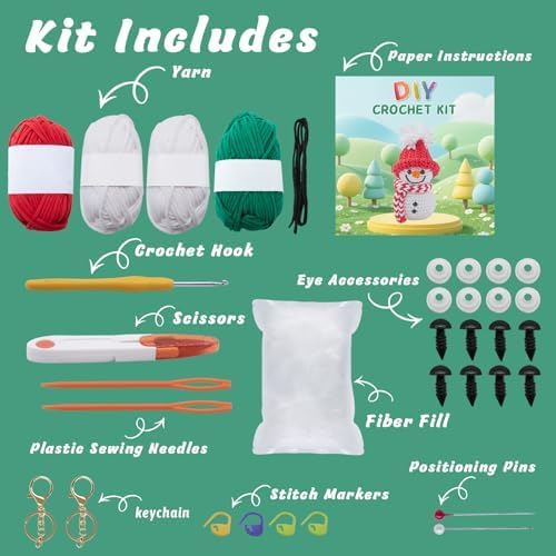 EOKPHULL Crochet Kit for Beginners, Easy DIY Crochet & Knitting Kit for Adults with Step-by-Step Video Tutorials, Yarns, Stuffing, Crochet Hook and Accessories, Crochet Craft Set - Image 3
