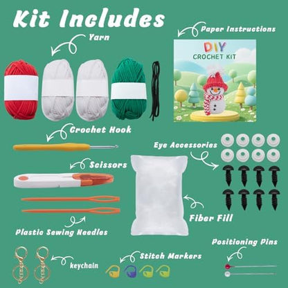 EOKPHULL Crochet Kit for Beginners, Easy DIY Crochet & Knitting Kit for Adults with Step-by-Step Video Tutorials, Yarns, Stuffing, Crochet Hook and Accessories, Crochet Craft Set - Image 3