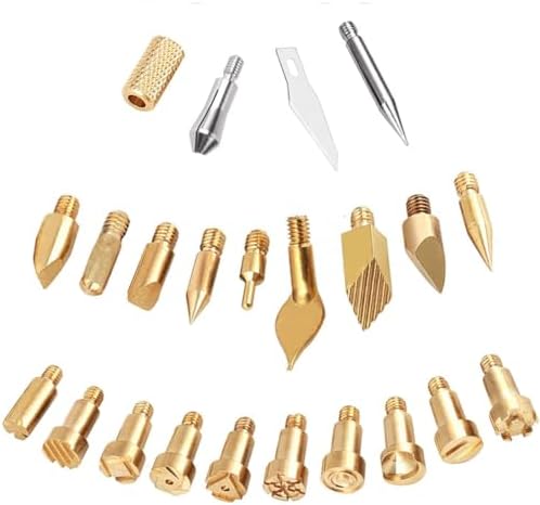 23Pcs Wood Burning Tips, Wood Burning Kit Carving Iron Paste Tool for Adult Embossing Birthday Wedding Anniversary Halloween Christmas Beginner DIY Gift by TUCCOSS