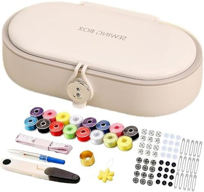 FKOG Sewing Project Kit, 135 Pcs Family Sewing Supplies Repair Kit Traveler Sewing Kit Sewing Thread Accessories DIY Sewing Supplies Organizer (White Grey) by FKOG