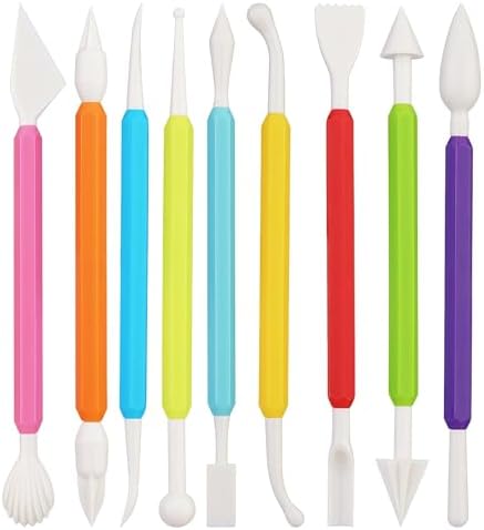 Fondant Sculpting Tool Set, 9-Piece Plastic Cake Decorating Pens by YOFAN