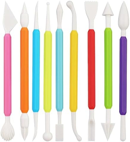 Fondant Sculpting Tool Set, 9-Piece Plastic Cake Decorating Pens by YOFAN
