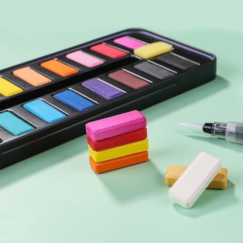 RGBMIX Watercolor Coloring Book for Adults Stress Relief Foldable Painting Pad with 24-Color Paint (Animals) - Image 4