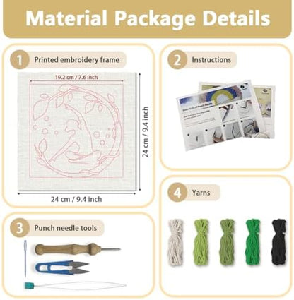 DOODLREAM Zen Yoga Punch Needle Kit for Beginner 9.4" x 9.4" - Image 2