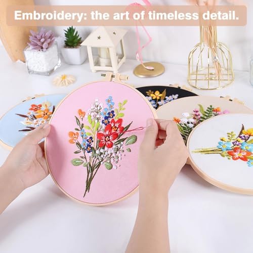 RidaaFri 3 Pack Embroidery Kit for Beginners, Flower DIY Adults Starter Kit - Image 4
